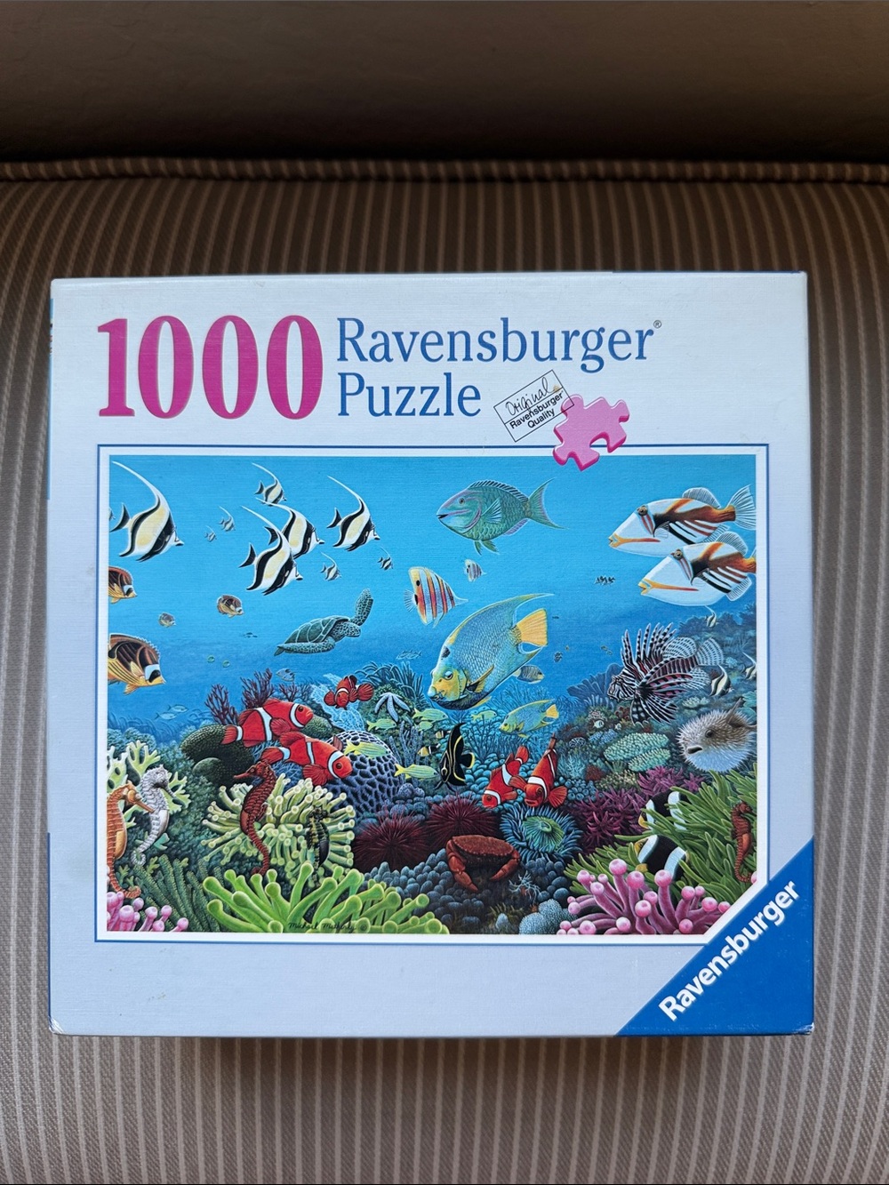 Ravensburger Ocean Reef Puzzle with Vibrant Blue and Pink Accents